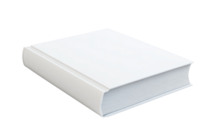Isolated image of a blank white book with a hard cover. Perfect for mockups, marketing materials, and artistic projects. png