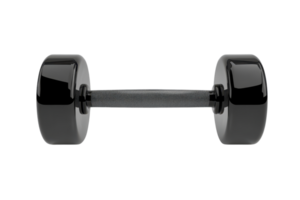 Black dumbbell isolated on a transparent background. perfect for fitness, exercise, gym, and training concepts. png