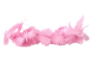 Pink fluffy feather boa on a transparent background. perfect for decorative and costume use. Vibrant color and soft texture ideal for parties and events. png