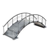 Modern metal bridge design over a transparent background showcasing its elegant curves and structure, Metal Modern Bridge on transparent background png