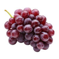 Fresh ripe red grape cluster isolated on a transparent background showcasing its juicy, vibrant color and enticing texture, Ripe red grape isolated on transparent background png
