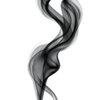 Black smooth smoke wave gracefully flowing on a transparent background creating a transparent-like effect, black smooth smoke wave isolated on transparent background png