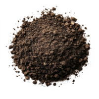 Loose soil isolated on a clean transparent background for natural texture showcasing and gardening applications, soil isolated on transparent background png