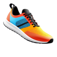 Vibrant running sneakers mockup showcasing colorful design, perfect for athletic wear, colorful cool running sneakers mockup, file of isolated object with shadow on transparent background png