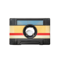 An old school cassette tape resting on a clean transparent background, capturing retro music nostalgia and vintage charm, Old School Cassette Tape on transparent background png