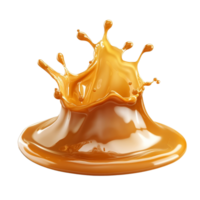 dourado caramelo líquido respingo isolado contra uma transparente fundo destacando textura e movimento, dourado caramelo líquido respingo isolado em transparente fundo png