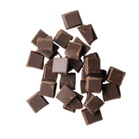 A delightful assortment of chocolate squares arranged neatly on a clean transparent background, squares of chocolate on transparent background png