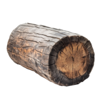 An old weathered wooden log showcasing natural textures and grain against a transparent background, Old wood log transparent background. Wooden log transparent background png
