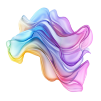 A vibrant and dynamic wave of flowing iridescent colors creating a stunning visual effect, multicolored flowing abstract iridescent wave shape isolated on transparent background png