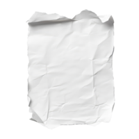 Blank crumpled transparent sheet of paper on a transparent background for note-taking or design purposes, blank transparent sheet of paper note on transparent backgroundfile png