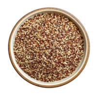 Delicious quinoa variety displayed in a bowl against a clean transparent background for healthy meal preparation, Quinoa in a plate on transparent background png