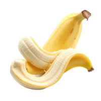 Fresh banana slice isolated on a clean transparent background highlighting its vibrant texture and color, Peeled banana slices isolated on transparent background png