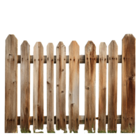 Sturdy wooden fence isolated on a clean transparent background showcasing rustic design and natural textures, wooden fence isolated on transparent background png