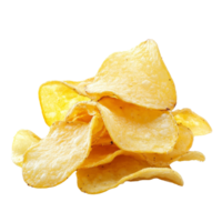 crujiente patata papas fritas arreglado en un casual apilar en un llanura antecedentes adecuado para merienda o fiesta intercambio, patata papas fritas aislado png