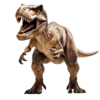 A majestic Tyrannosaurus Rex roaring fiercely on a plain transparent background for a striking visual effect, Tyrannosaurus Rex Dinosaur on transparent background png