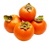 Fresh ripe persimmons stacked together on a clean transparent background for a vibrant and natural look, Fresh ripe persimmonsisolated on transparent background png
