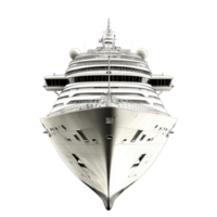 un' maestoso crociera nave visto a partire dal il davanti contro un' rigido trasparente sfondo, evidenziazione suo elegante design e struttura, crociera nave isolato trasparente sfondo png