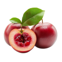 Fresh Mamiew Pomerac Malay apple with vibrant red skin and juicy flesh, perfect for tropical climates, Mamiew Pomerac or Malay Apple Syzygium Malaccense isolated on transparent background png