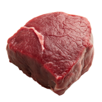 Fresh uncooked beef fillet rump meat isolated on a transparent background for culinary preparation and presentation ideas, Isolated raw uncooked beef fillet rump meat png
