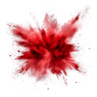 Red powder explosion on a transparent background captures the vibrant burst of color in a dynamic moment of creativity, red powder pulver explosion isolated on transparent background png