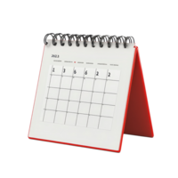 Table calendar for December 2023 displayed on a transparent background with a red spiral binding and bold dates, table calendar 2023 december isolated on transparent background png