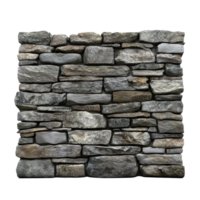 A solid, unmoving stone wall isolated against a bright transparent background showcasing natural textures and patterns, Stone Wall Isolated on transparent background png