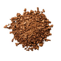 Instant coffee granules on a plain transparent background showcasing rich texture and color for beverage enthusiasts, instant coffee on transparent background png