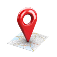 Red location pointer symbolizing a specific address on a map in a modern design, 3d red pin point map address location pointer symbol transparent background png