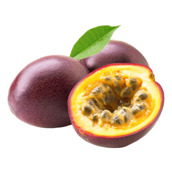 Fresco pasión Fruta en transparente antecedentes con vibrante púrpura piel y jugoso semillas para culinario creatividad, pasión Fruta aislado en transparente antecedentes png