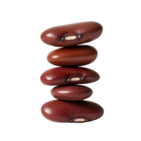 Stacked adzuki beans displaying rich color and smooth texture on a plain background, Stacked adzuki beans isolated png