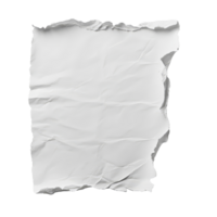 A close-up of a crumpled, torn sheet of transparent paper on a clean transparent background showing texture and imperfections, transparent torn sheet of paper on transparent backgroundfile png