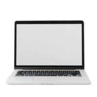A sleek laptop with a blank screen isolated on a transparent background for creative and business presentations, Laptop with empty space isolated on transparent background png