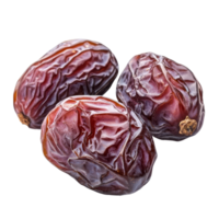 Dried dates displayed against a clean transparent background, highlighting their rich texture and natural sweetness, dried dates isolated on transparent background png