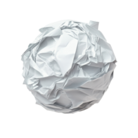 Crumpled paper ball resting on a clean transparent background with natural light highlighting its texture and shape, Crumpled paper ball on transparent backgroundfile png