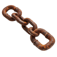 Rusty chain isolated on transparent background showcasing its worn texture and details for industrial and artistic purposes, rusty chain isolated on transparent png