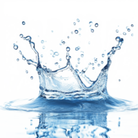 Dynamic water splash creates intricate patterns against a clear background, capturing motion and fluidity beautifully, Water splash isolated png