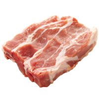 Fresh raw pork cut on a clean transparent background ready for cooking or preparation in a kitchen setting, Raw pork on transparent background png