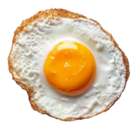 Fried egg isolated on a transparent background highlighting its golden yolk and crispy edges, perfect for breakfast dishes, Fried egg isolated png
