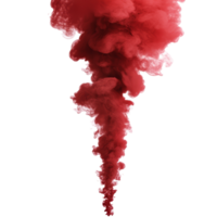 Red smoke billowing upwards, creating a dramatic visual display against a transparent background, red smoke steam isolated on transparent background png