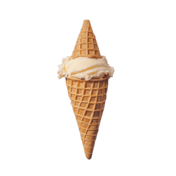 un vuoto cialda cono pronto per delizioso ghiaccio crema nel un' soleggiato ambientazione, cialda cono, vuoto ghiaccio crema cono png