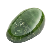 Natural jade gemstone isolated on a transparent background showcasing its smooth surface and rich green color, Jade Gemstone Isolated on transparent background png