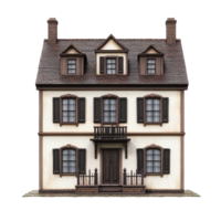 Charming isolated house with shutters and balcony against a clean transparent background, 18thcentury house isolated on transparent background png