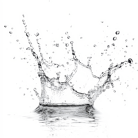 Isolated water splash creating dynamic droplets against a transparent background in a high-resolution setting, water splash isolated on transparent background png