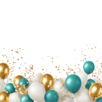 Elegant balloon garland with confetti isolated on a transparent background png