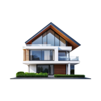 Modern house building on transparent background png