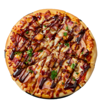 a pizza with bacon and cheese on it png