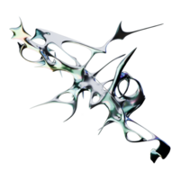 Chrome metallic type in futuristic 3D render with iridescent effect png