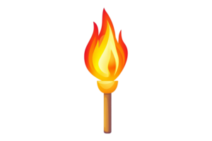 Torch flame icon isolated on transparent background. png