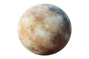 The planet Mercury or an alien planet isolated on transparent background. png