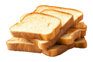 White bread toast rounds isolated on transparent background. png